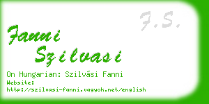 fanni szilvasi business card